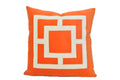 Orange Velvet Pillow Cover: Geometric Applique Design