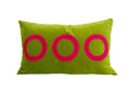 Lime and Fuchsia Circle Appliqué Circle Pillow Cover