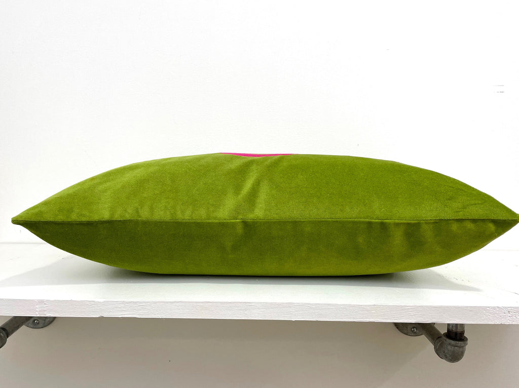 Lime and Fuchsia Circle Appliqué Circle Pillow Cover