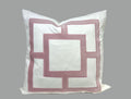 Off White Pillow Cover with Light Pink Appliqué