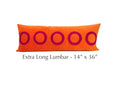 Orange Velvet Pillow Cover with Pink Appliqué Circles