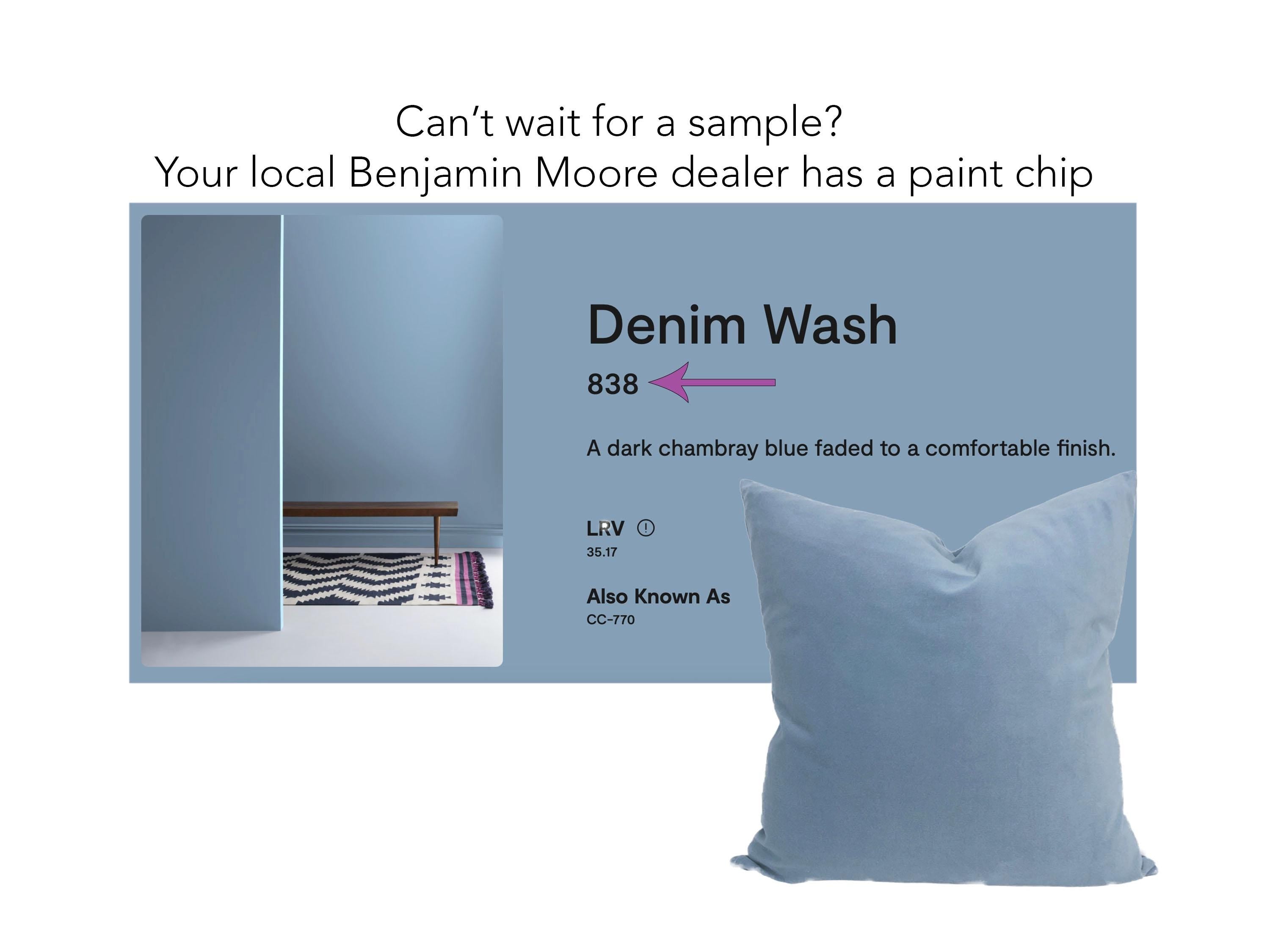 Light Blue Pillow Cover with Off White Appliqué