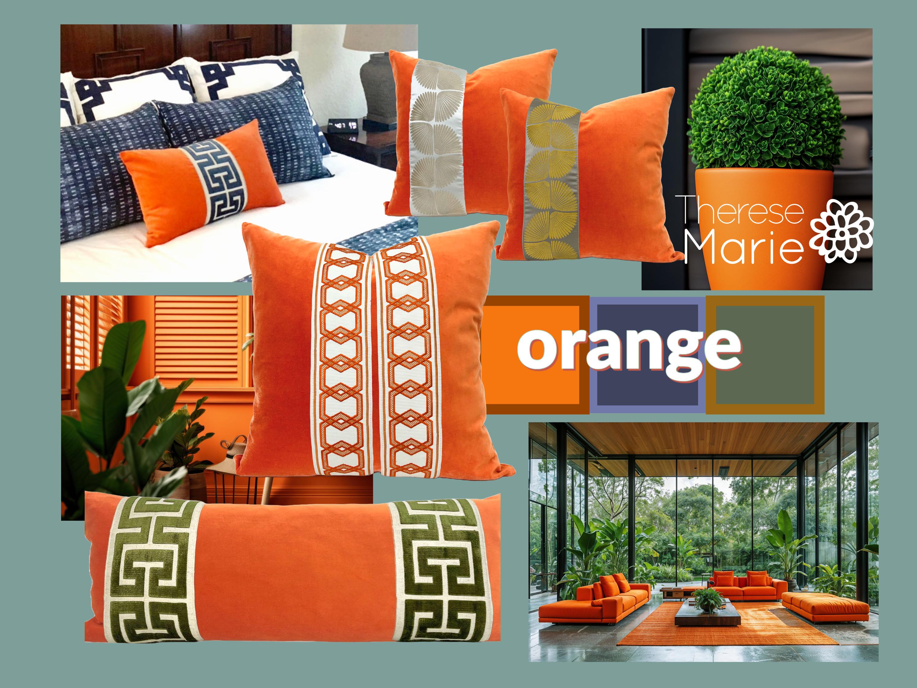 Orange and Fuchsia Circle Pillow Cover