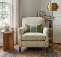 Sage Green Velvet Lumbar Pillow Cover with Large MIST Greek Key Trim
